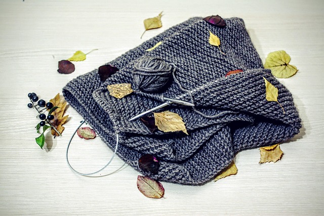 wool yarn skeins knitting needles